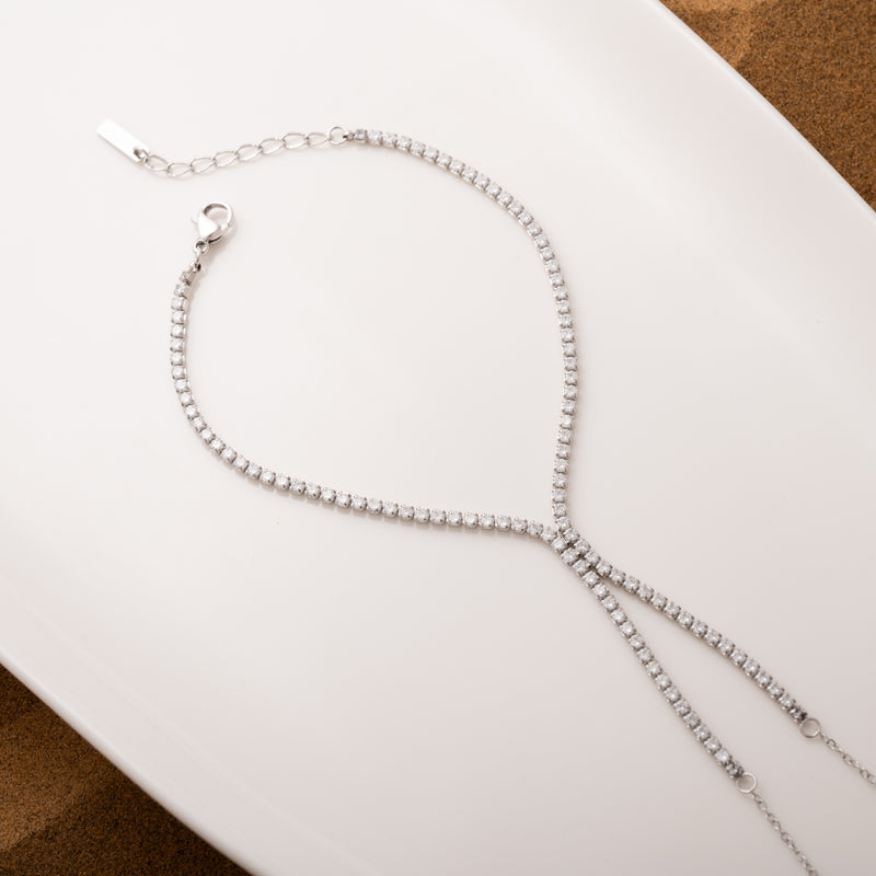 Diamonds Galore Ring Chain Bracelet