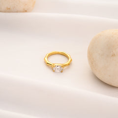 Bamboo Solitaire Ring