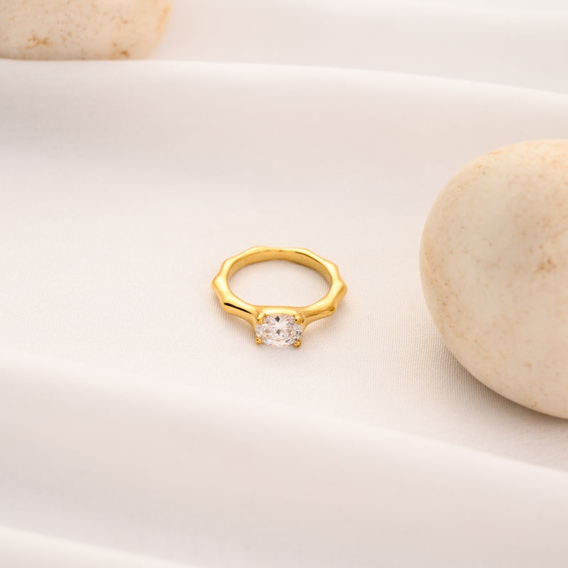 Bamboo Solitaire Ring