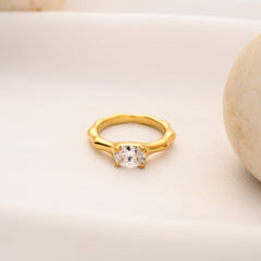 Bamboo Solitaire Ring