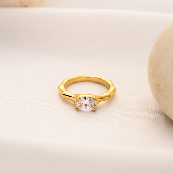 Bamboo Solitaire Ring