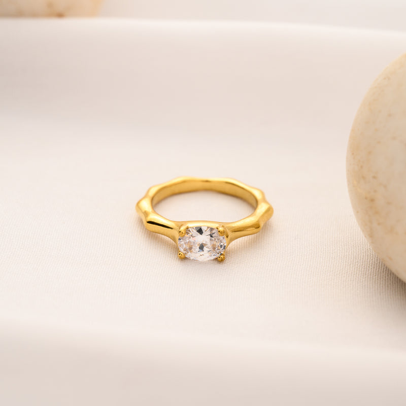 Bamboo Solitaire Ring