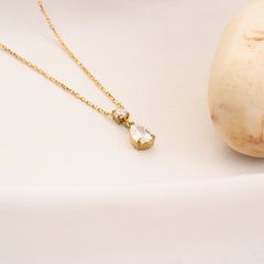Solitaire Pear Drop Necklace
