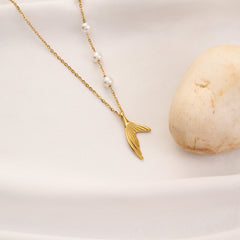 Dolphin Tail Pearl Necklace