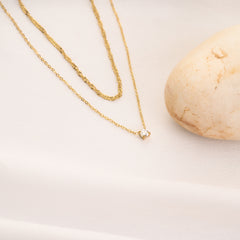 Solitaire twist Layer Necklace