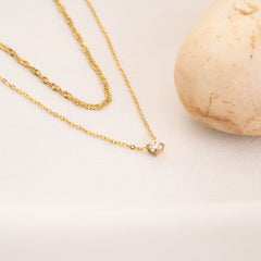 Solitaire twist Layer Necklace