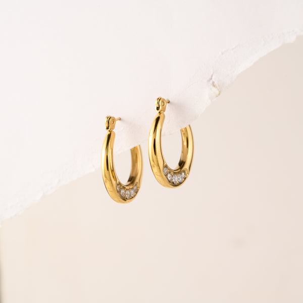 Garnet Round Earrings