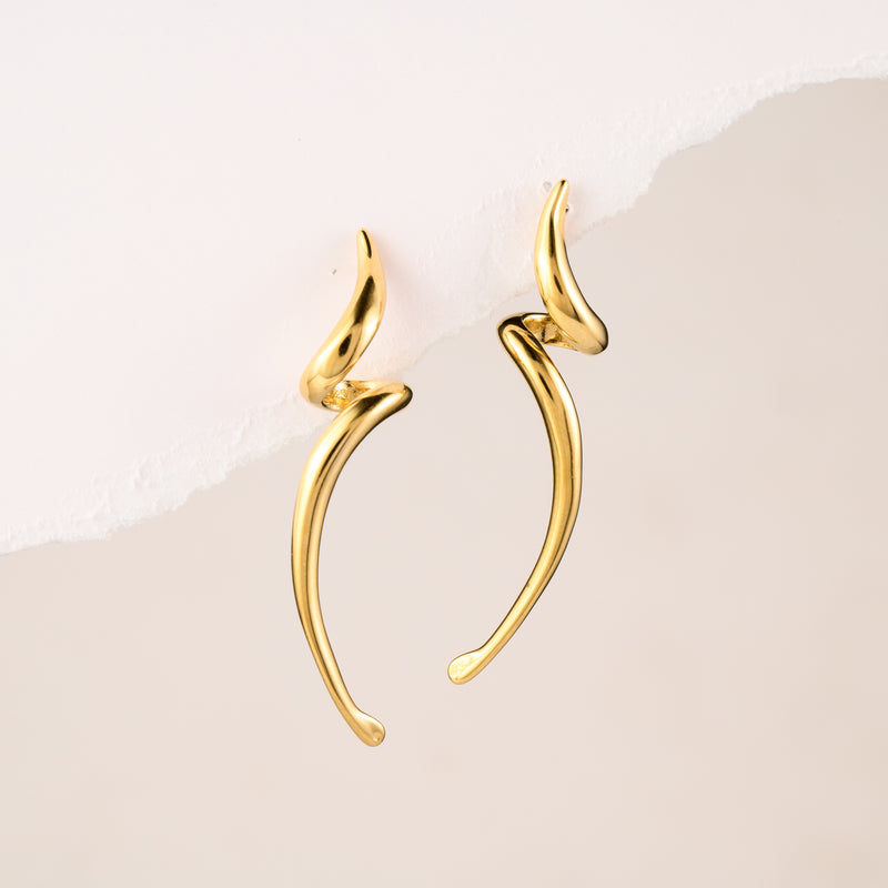 Twisty Gold Earrings