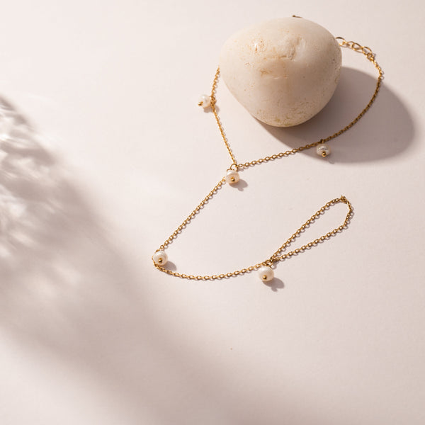 Pearl Hand Chain Bracelet