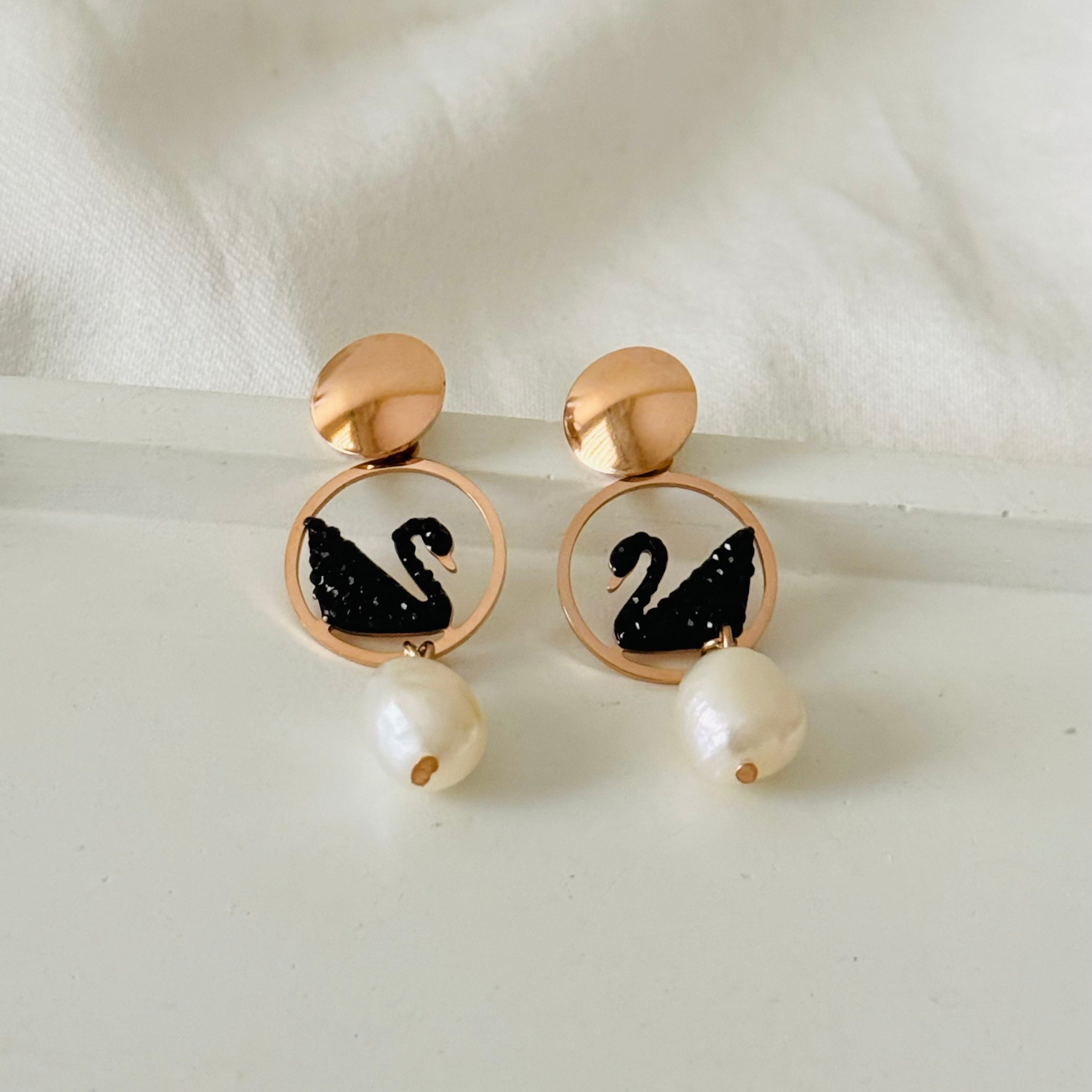 Black swan Drop Earrings