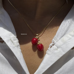 Ruby Cherry Necklace