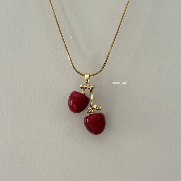Ruby Cherry Necklace
