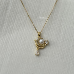 Fiddle Moon Necklace