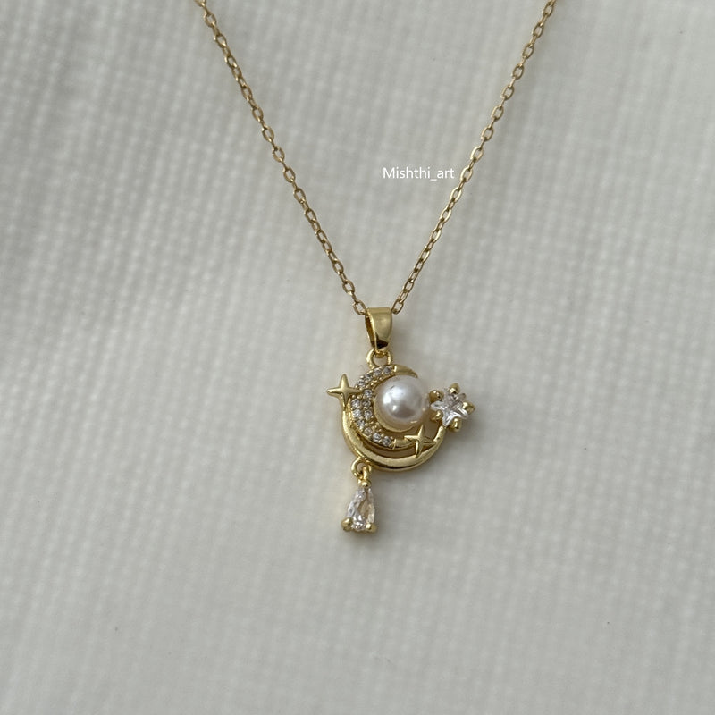 Fiddle Moon Necklace
