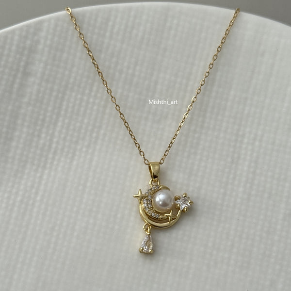 Fiddle Moon Necklace