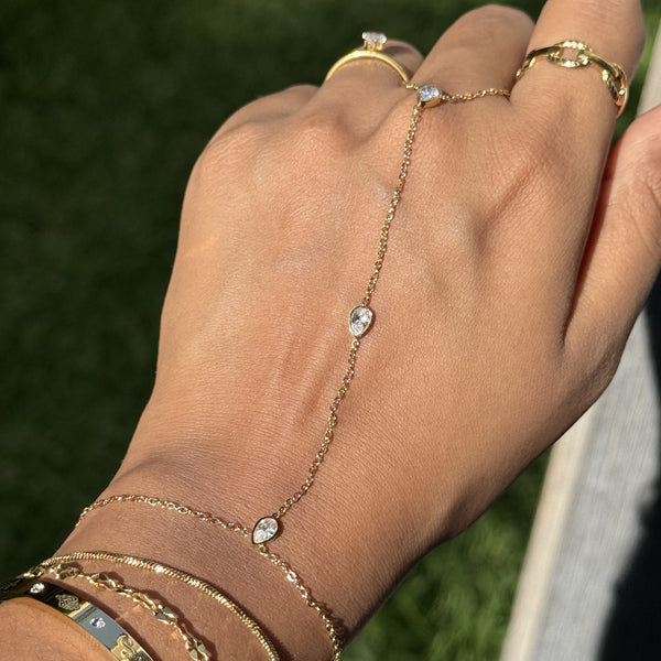 Over Ring Chain Bracelet