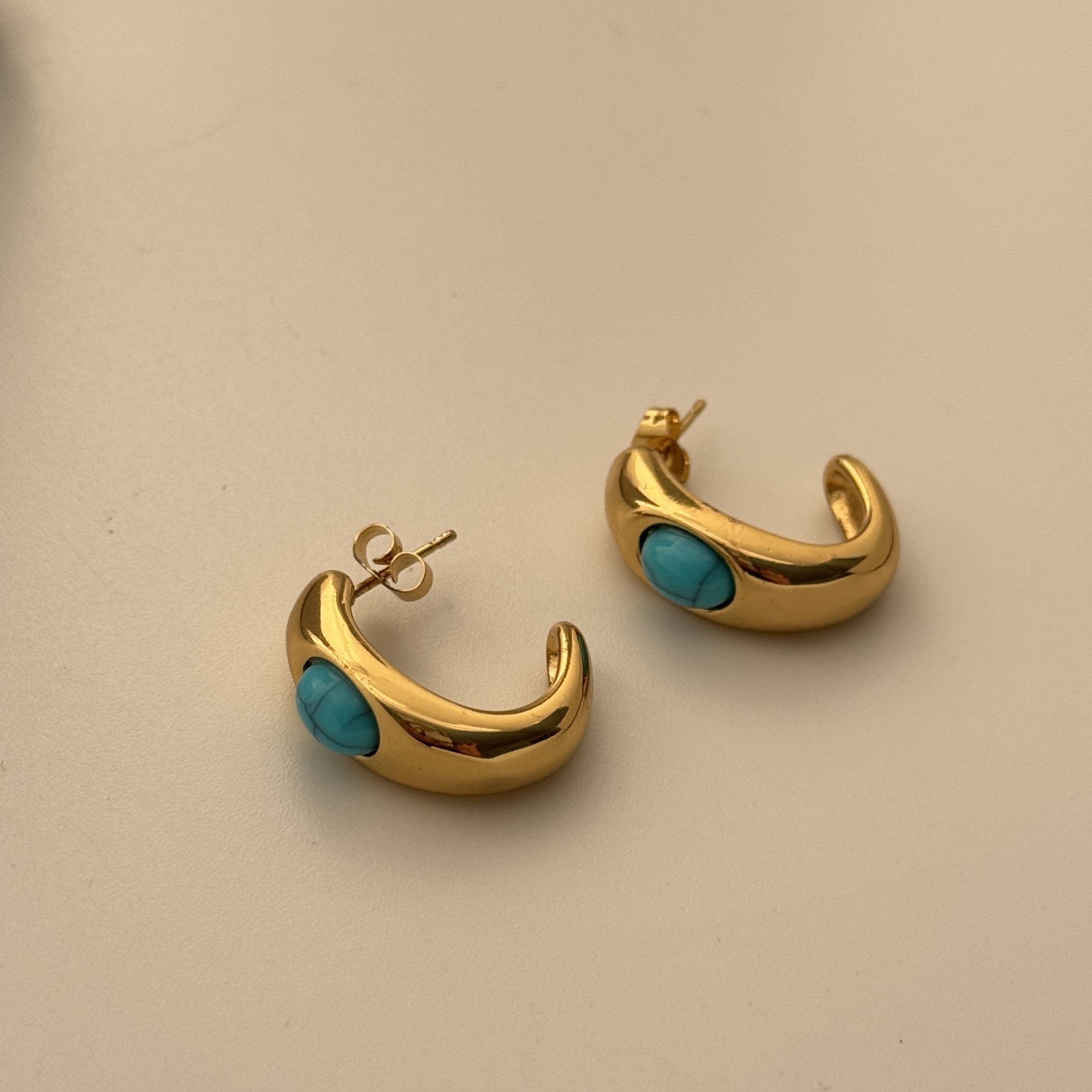 Blue Turquoise Hoops