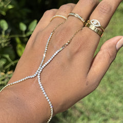 Diamonds Galore Ring Chain Bracelet