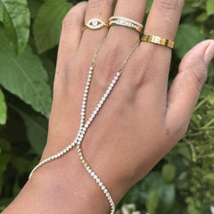 Diamonds Galore Ring Chain Bracelet