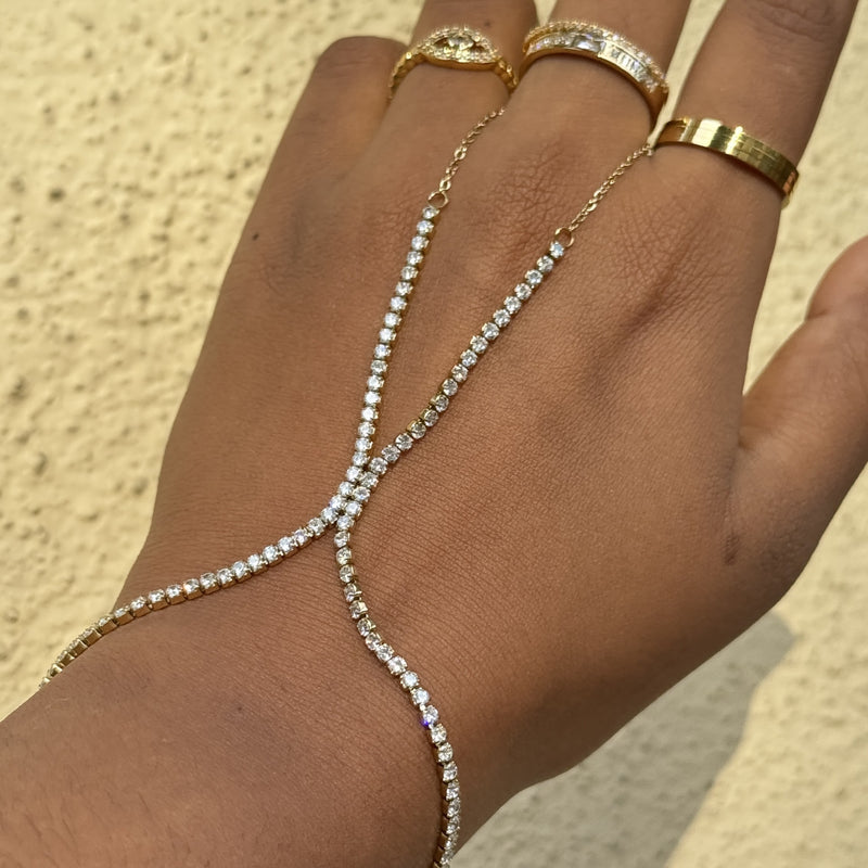Diamonds Galore Ring Chain Bracelet