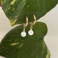 Pearl Drop Hoops