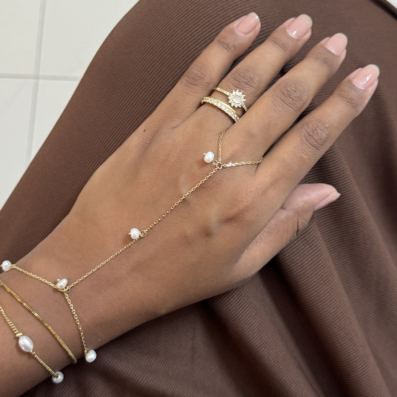 Pearl Hand Chain Bracelet
