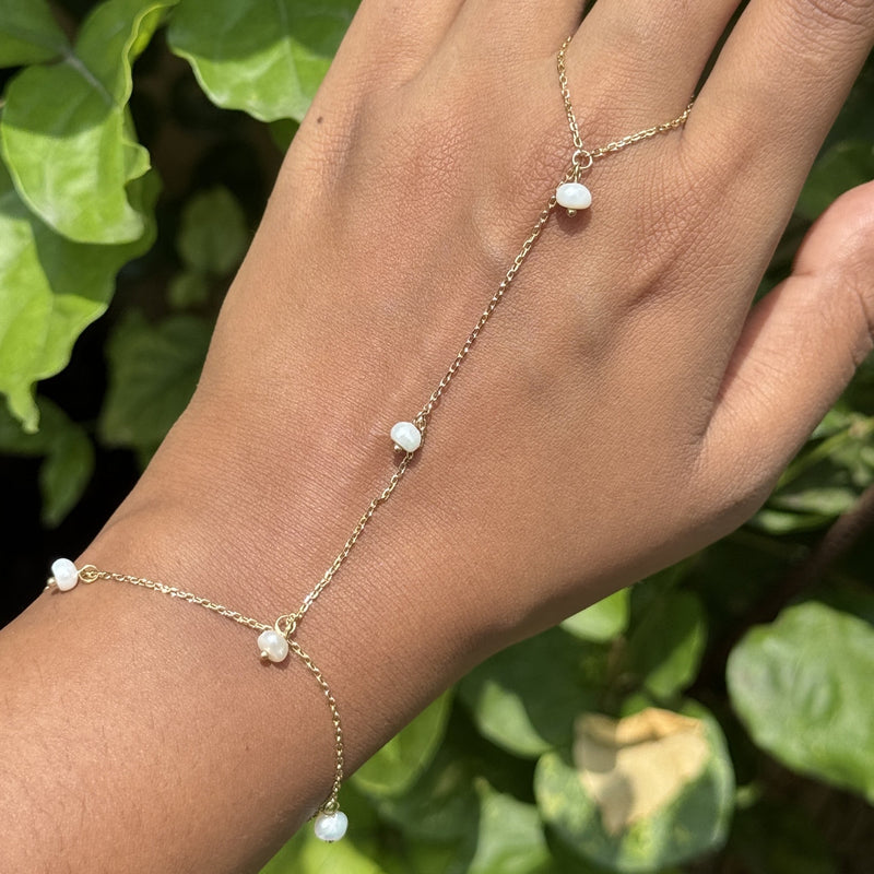 Pearl Hand Chain Bracelet
