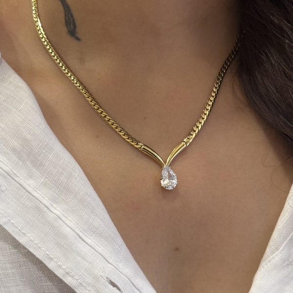 Pear Diamond  Necklace