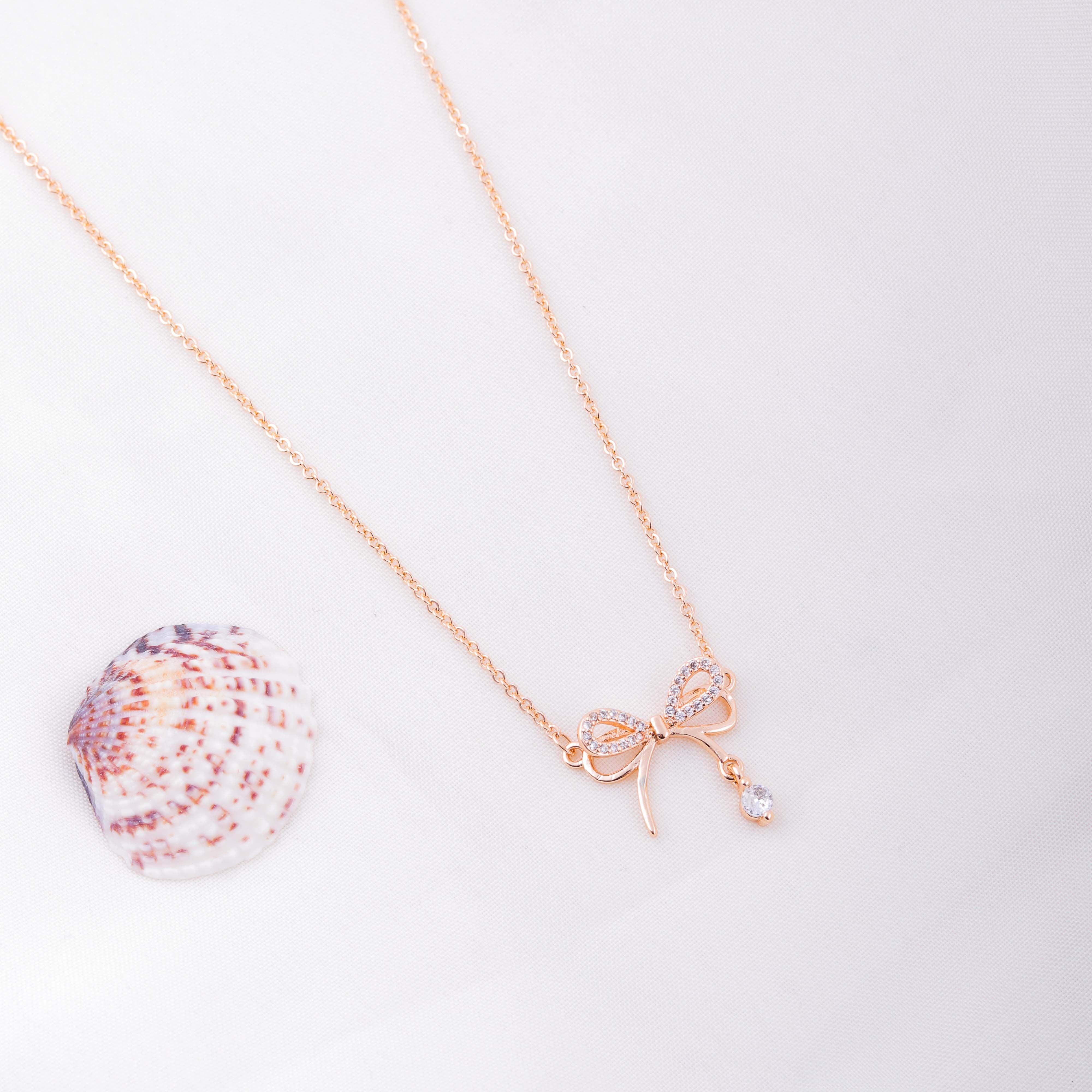 Bow Drop Necklace