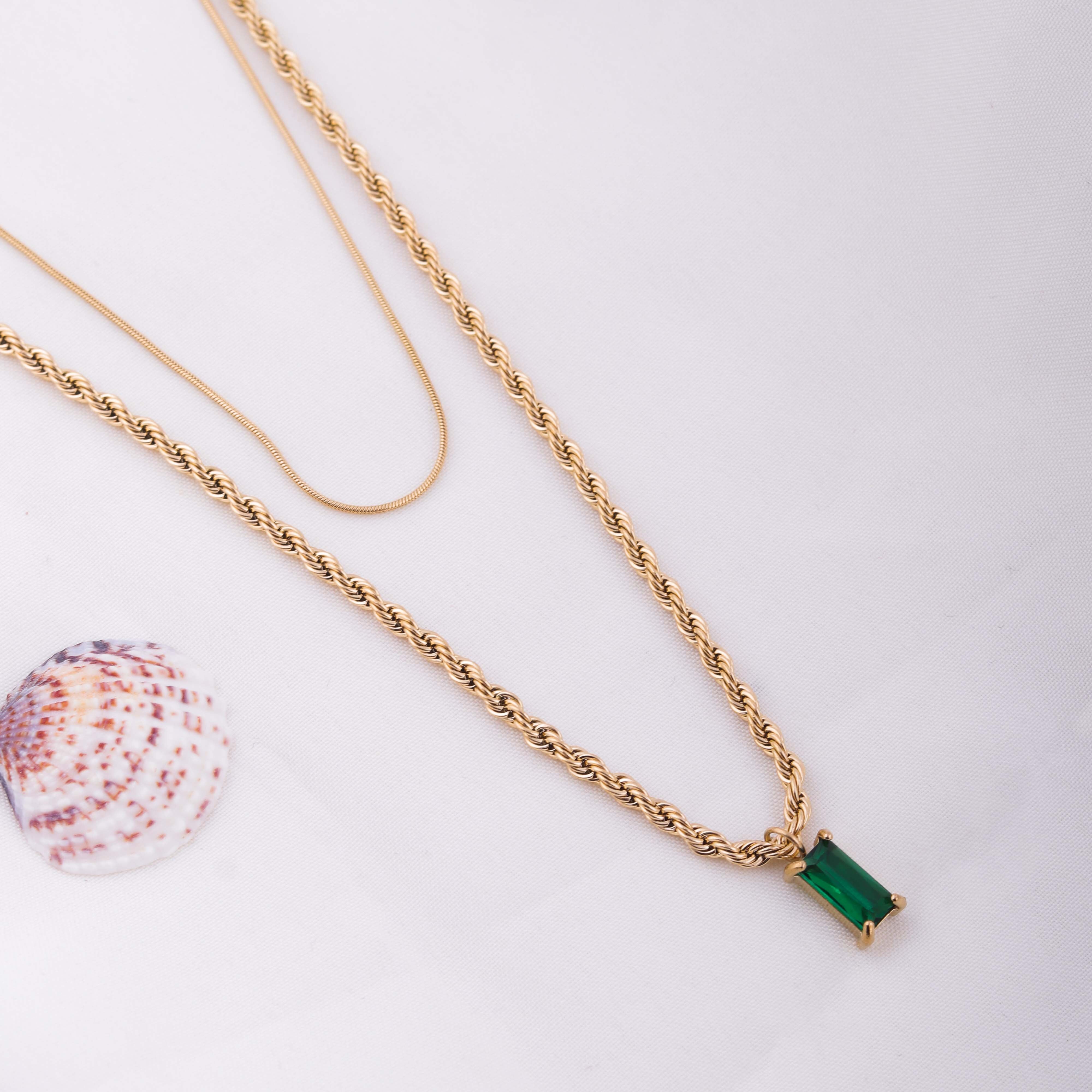 Emerald Rope Necklace