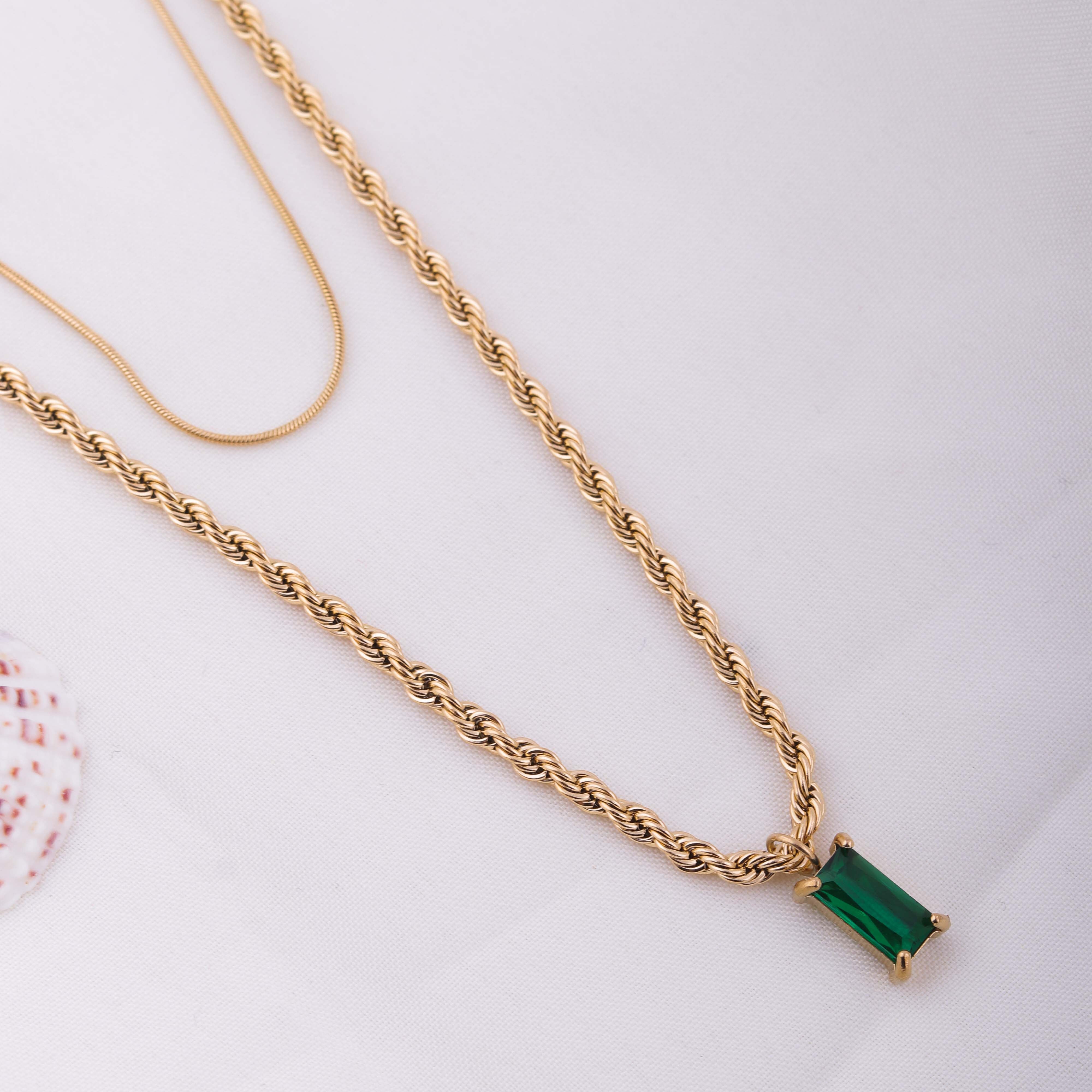 Emerald Rope Necklace