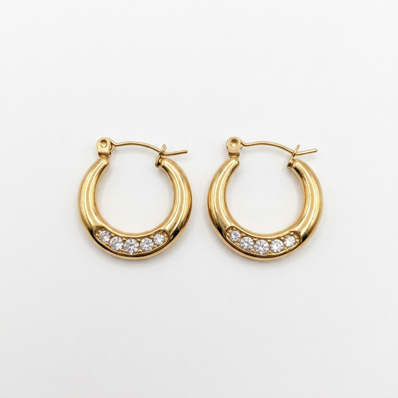 Garnet Round Earrings