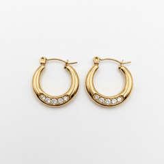 Garnet Round Earrings