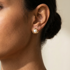 Triangle Pearl Studs