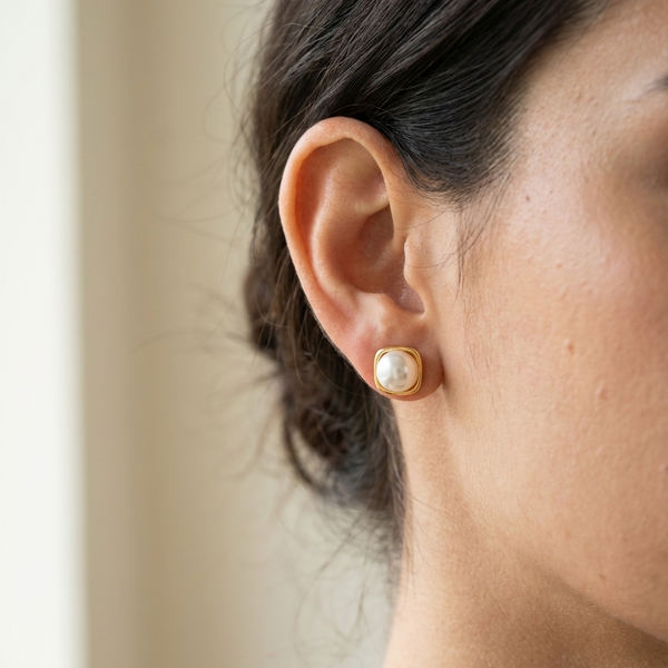 Square Pearl Studs